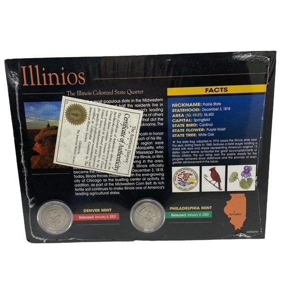 Illinois Colorized State Quarter NEW Philadelphia & Denver Mint - Picture 2 of 2